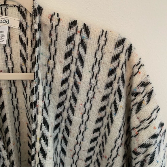 Mudd lightweight kimono white blackfringe - Picture 7 of 9